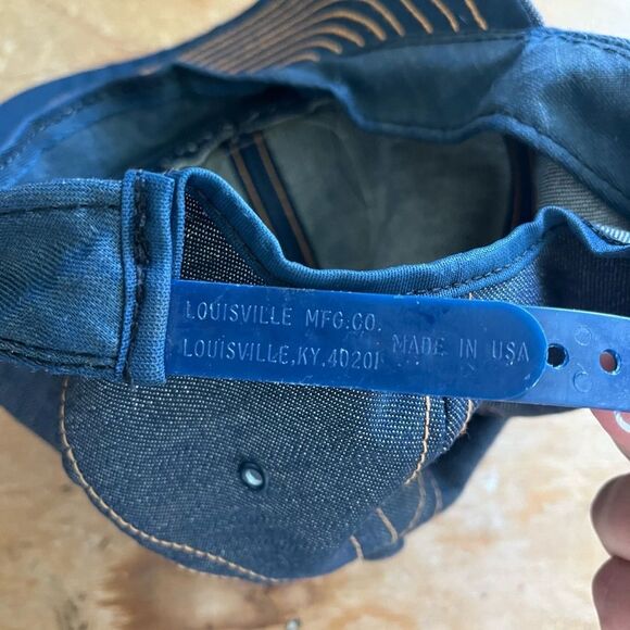 John Deere Trucker Hat Vintage Louisville Denim Adjustable Snapback Cap Patch - Picture 10 of 12